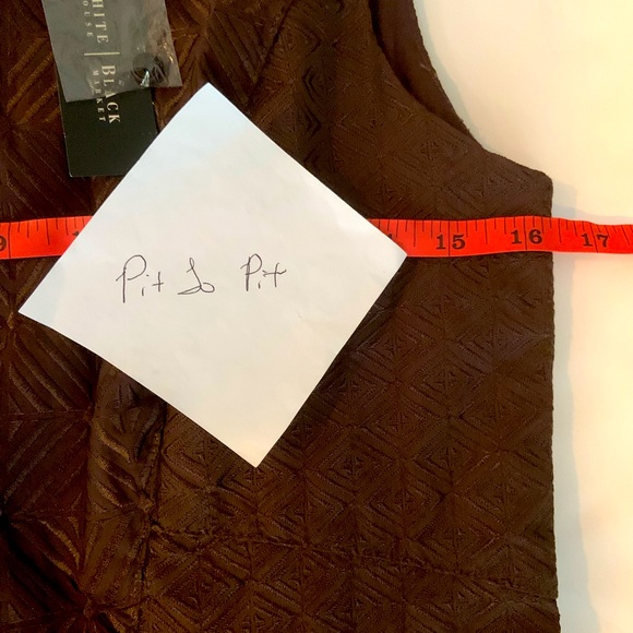 White House Black Market Size 6 Espresso Embroidered Sleeveless Shift Dress NWT - Picture 10 of 12